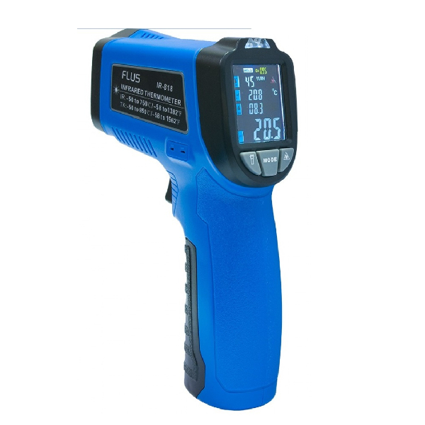 Пірометр-термогігрометр (-50…+750 °С, 13:1, %RH, DEW) FLUS IR-818