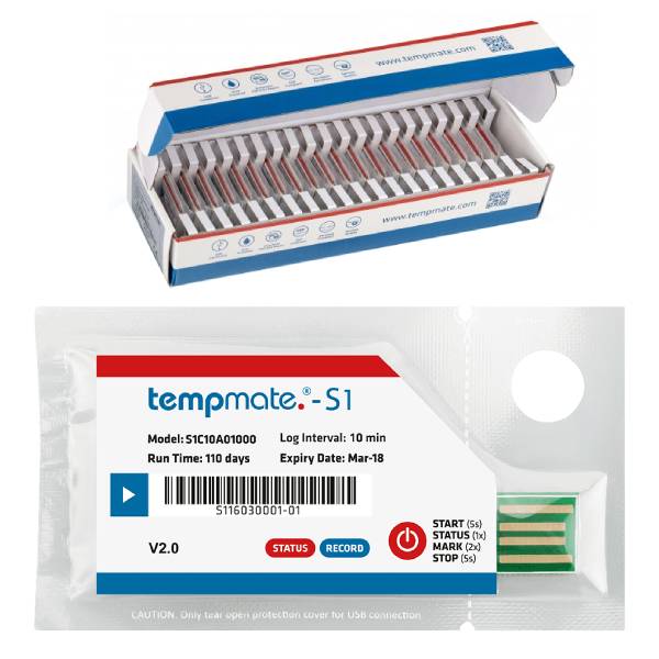 Одноразовий логер температури tempmate-S1 V2